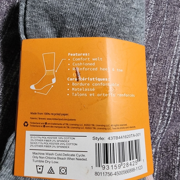 Timberland Cushioned Quarter Socks 5-pack - Picture 5 of 5